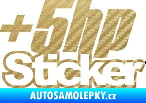 Samolepka + 5hp sticker 001 3D karbon zlatý