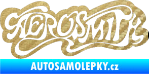 Samolepka Aerosmith 003 3D karbon zlatý