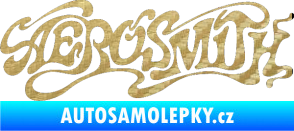 Samolepka Aerosmith 004 3D karbon zlatý