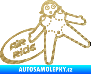 Samolepka Air ride jízda 3D karbon zlatý