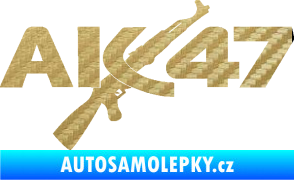 Samolepka AK 47 3D karbon zlatý
