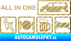 Samolepka All in one 003 nápis multifunkční vůz 3D karbon zlatý