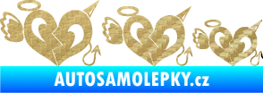 Samolepka Angel devil family 002 rodinka v autě 3D karbon zlatý