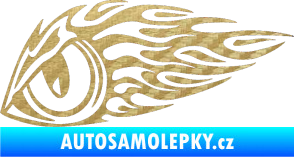 Samolepka Animal flames 016 levá zvířecí oko 3D karbon zlatý