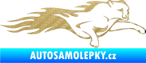 Samolepka Animal flames 018 pravá panter 3D karbon zlatý