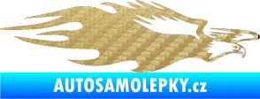 Samolepka Animal flames 030 pravá orel 3D karbon zlatý