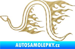 Samolepka Animal flames 040 levá had 3D karbon zlatý