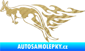 Samolepka Animal flames 044 levá klokan 3D karbon zlatý