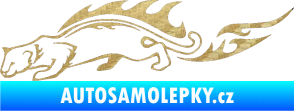 Samolepka Animal flames 056 levá puma 3D karbon zlatý
