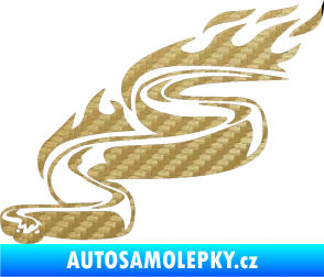 Samolepka Animal flames 064 levá had 3D karbon zlatý