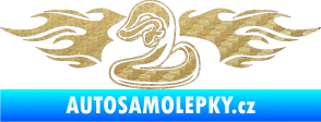Samolepka Animal flames 072 levá had 3D karbon zlatý