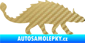 Samolepka Ankylosaurus 001 pravá 3D karbon zlatý