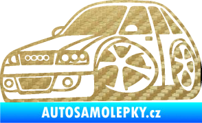 Samolepka Audi A4 karikatura levá 3D karbon zlatý