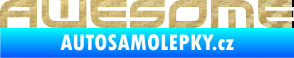 Samolepka Awesome 3D karbon zlatý