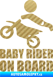 Samolepka Baby rider on board levá 3D karbon zlatý