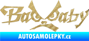 Samolepka Bad Baby 3D karbon zlatý