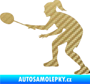 Samolepka Badminton 003 levá 3D karbon zlatý