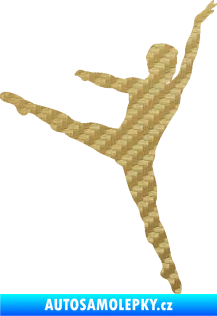 Samolepka Balet tanečník 001 pravá 3D karbon zlatý