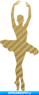 Samolepka Baletka 002 pravá 3D karbon zlatý