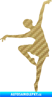 Samolepka Baletka 008 levá 3D karbon zlatý