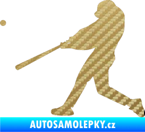 Samolepka Baseball 001 levá 3D karbon zlatý