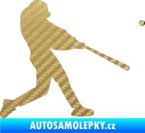Samolepka Baseball 001 pravá 3D karbon zlatý