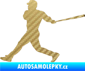 Samolepka Baseball 002 levá 3D karbon zlatý