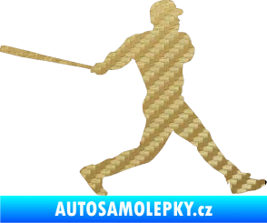 Samolepka Baseball 002 pravá 3D karbon zlatý