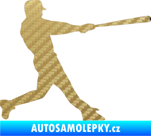 Samolepka Baseball 004 pravá 3D karbon zlatý