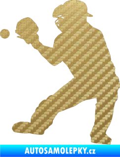 Samolepka Baseball 007 levá 3D karbon zlatý