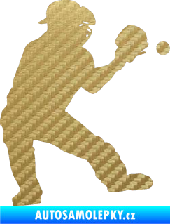 Samolepka Baseball 007 pravá 3D karbon zlatý