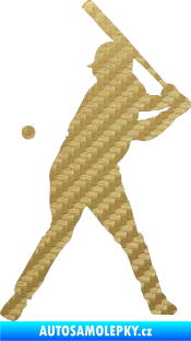 Samolepka Baseball 013 levá 3D karbon zlatý