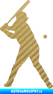 Samolepka Baseball 013 pravá 3D karbon zlatý