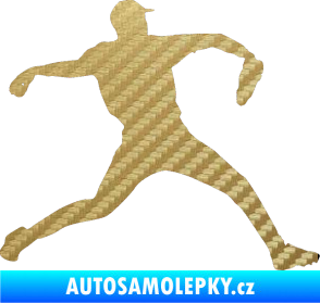Samolepka Baseball 019 pravá 3D karbon zlatý