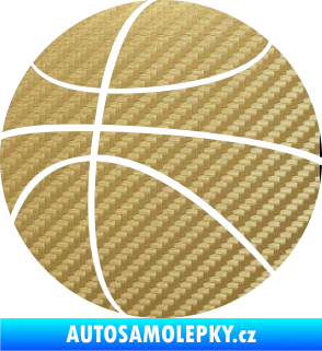 Samolepka Basketbalový míč 001 3D karbon zlatý