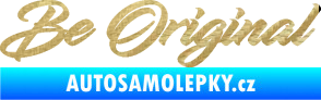 Samolepka Be Original nápis 3D karbon zlatý