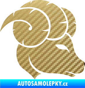 Samolepka Beran zvěrokruh 002 pravá 3D karbon zlatý