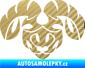 Samolepka Beran zvěrokruh 003  3D karbon zlatý