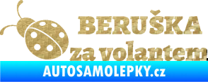 Samolepka Beruška za volantem 3D karbon zlatý