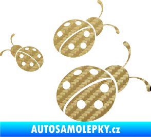 Samolepka Berušky 001 pravá 3D karbon zlatý