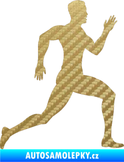 Samolepka Běžec 003 pravá 3D karbon zlatý