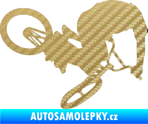 Samolepka Biker 001 pravá 3D karbon zlatý