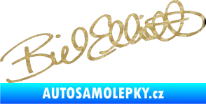 Samolepka Podpis Bill Elliott  3D karbon zlatý