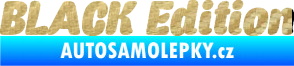 Samolepka Black edition 001 nápis 3D karbon zlatý