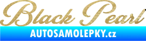 Samolepka Black pearl nápis 3D karbon zlatý
