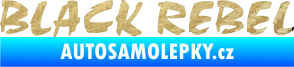 Samolepka Black Rebel nápis 3D karbon zlatý