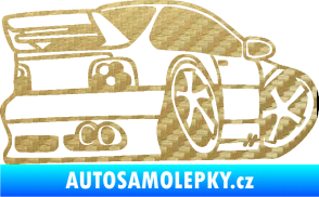 Samolepka BMW e46 karikatura pravá 3D karbon zlatý