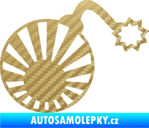 Samolepka Bomba 006 JDM pravá 3D karbon zlatý