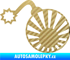 Samolepka Bomba 006 JDM levá 3D karbon zlatý
