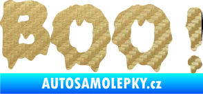 Samolepka Boo! 3D karbon zlatý